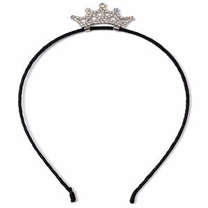 Couture Clips Boutique Black w/Silver Crown Girls Princess Tiara Headband NEW